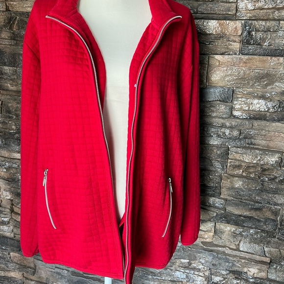 Karen Scott Vibrant Red Bomber Jacket - Picture 8 of 9
